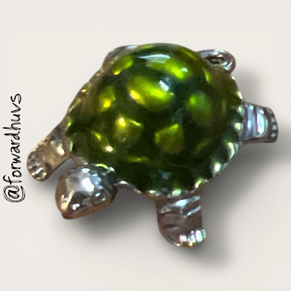 Bundle Sale 3 for $15 | Mini Turtle Enamel Charm – Green Shell – 1”